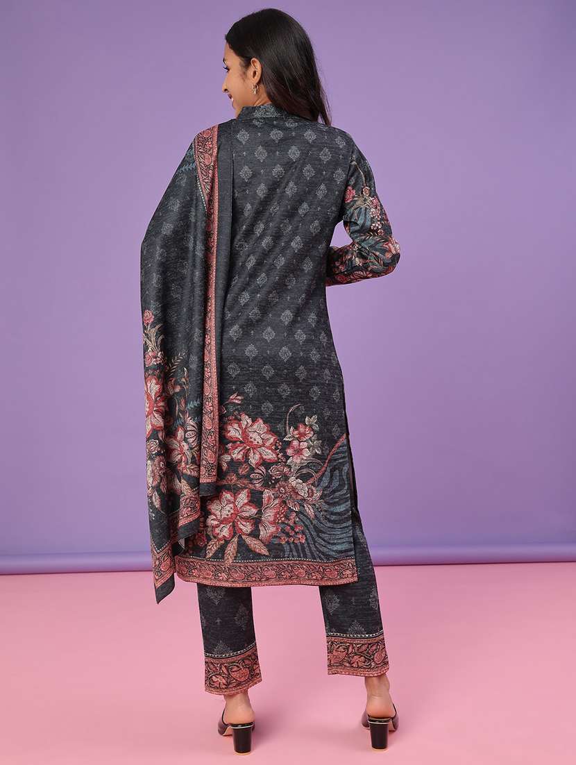 women printed long sleeve kurta pant with dupatta set - 22094392 -  Standard Image - 2