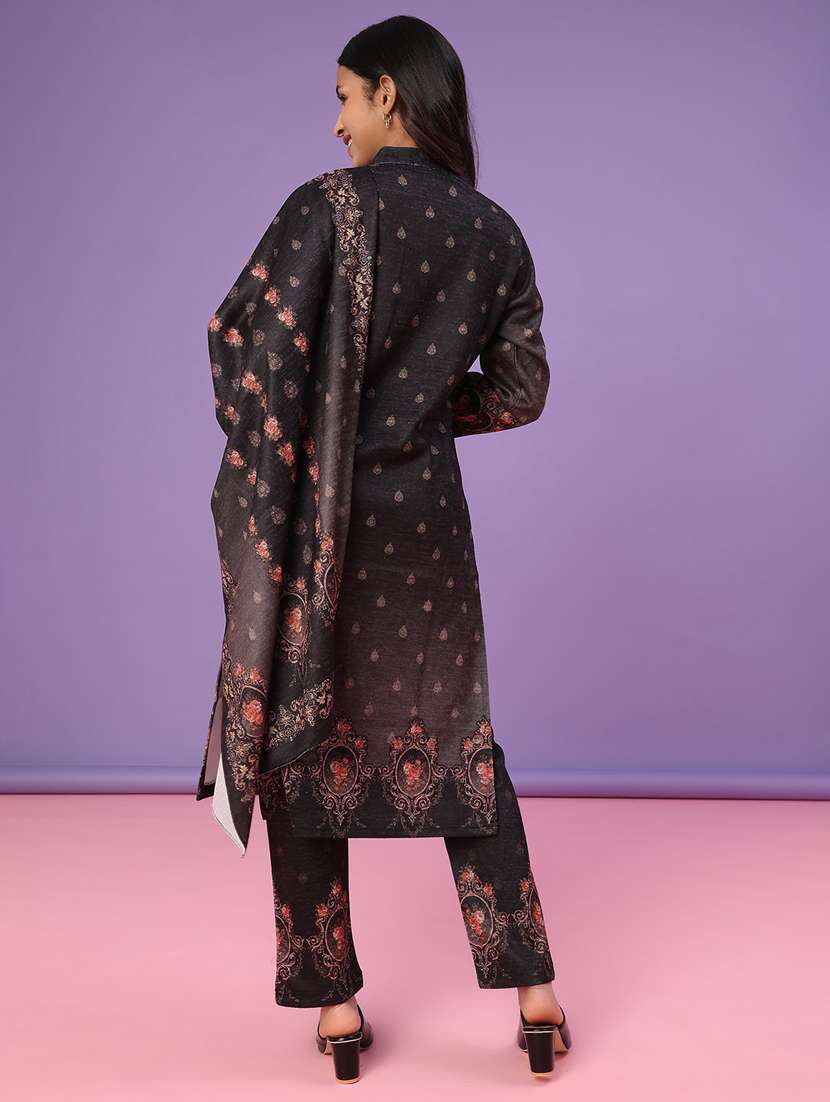 women printed long sleeve kurta pant with dupatta set - 22094396 -  Standard Image - 2