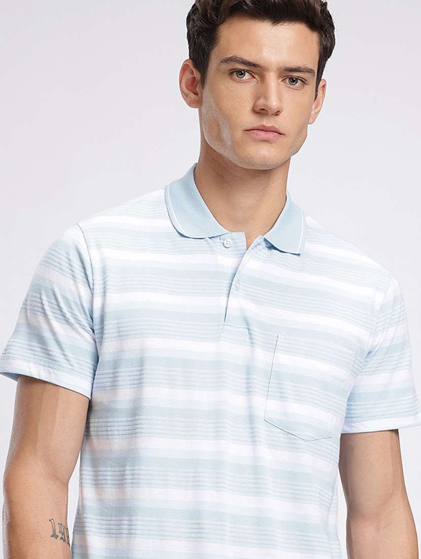 men striped short sleeve regular fit polo t-shirt - 22094404 -  Standard Image - 2