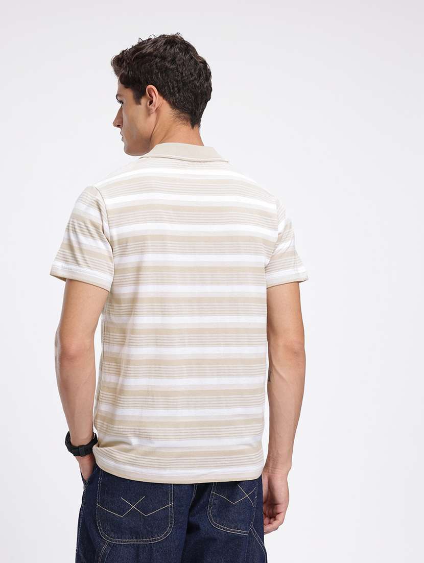 men striped short sleeve regular fit polo t-shirt - 22094405 -  Standard Image - 2