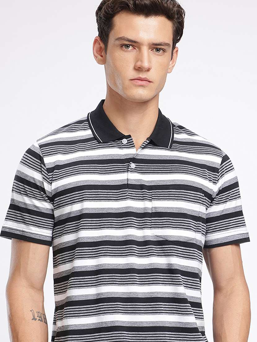 men striped short sleeve regular fit polo t-shirt - 22094406 -  Standard Image - 2