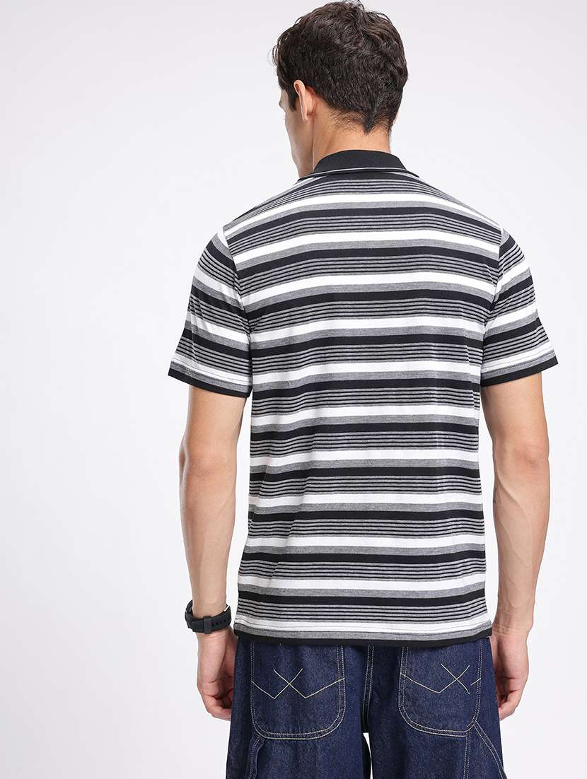 men striped short sleeve regular fit polo t-shirt - 22094410 -  Standard Image - 2