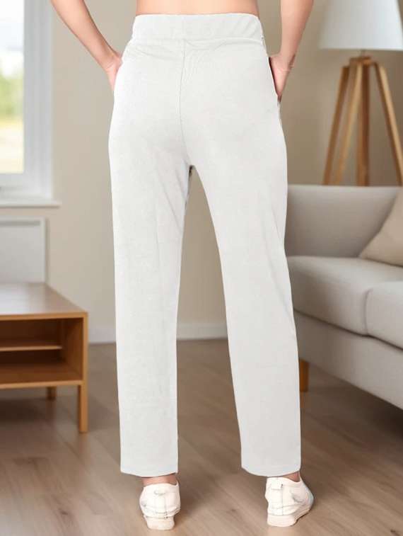 women solid mid rise straight trouser - 22094426 - Standard Image - 2