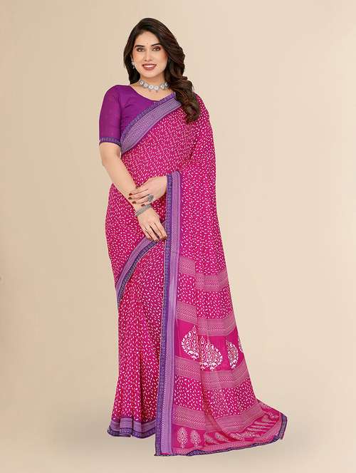 women printed casual wear saree with blouse - 22099389 -  Standard Image - 0