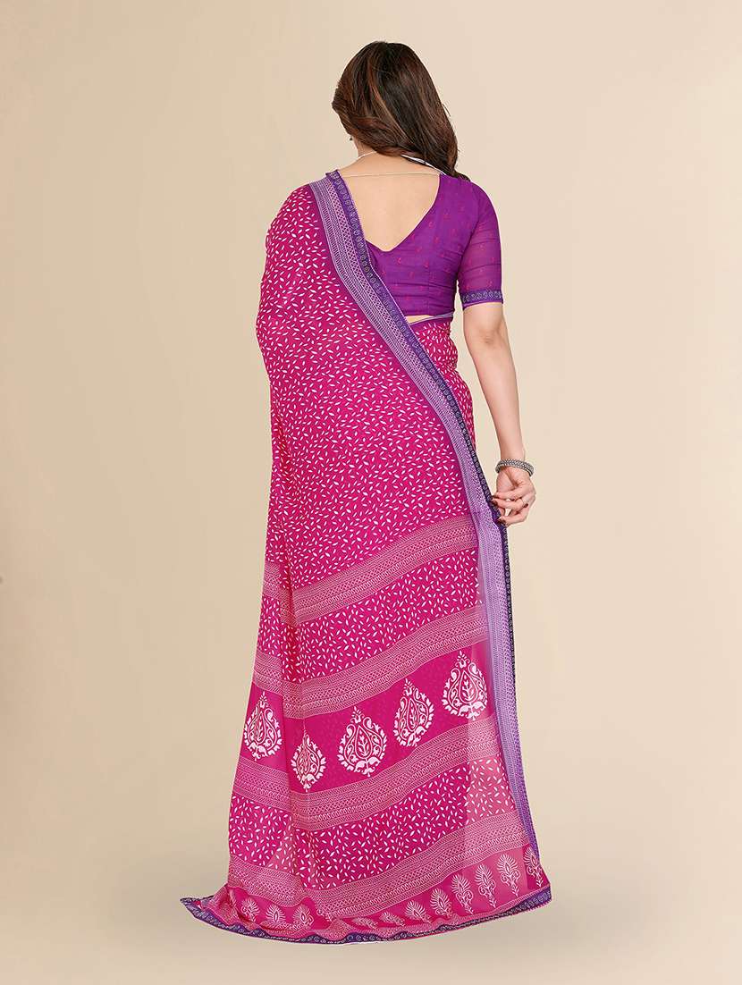 women printed casual wear saree with blouse - 22099389 - Standard Image - 2