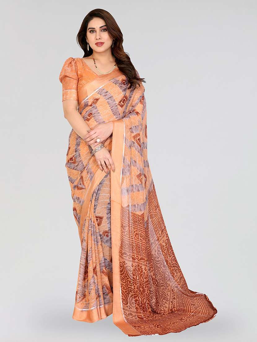 women printed casual wear saree with blouse - 22100164 - Standard Image - 2