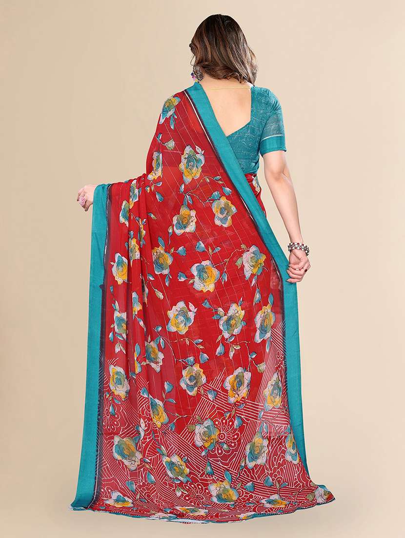 women printed casual wear saree with blouse - 22100392 -  Standard Image - 2