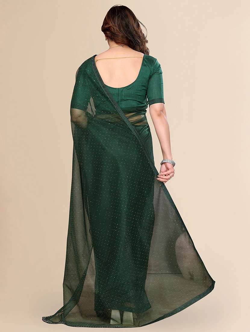 women solid with work embellished saree with blouse - 22100406 -  Standard Image - 2