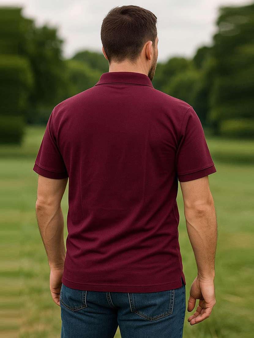 men solid short sleeve regular fit polo t-shirt - 22100773 -  Standard Image - 2