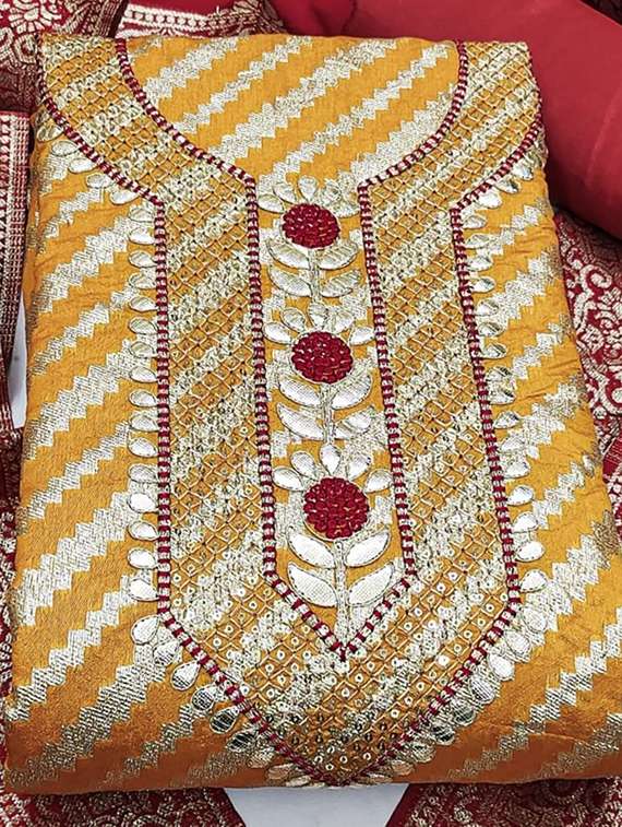 women self design embroidered unstitched suit set - 22100828 -  Standard Image - 2