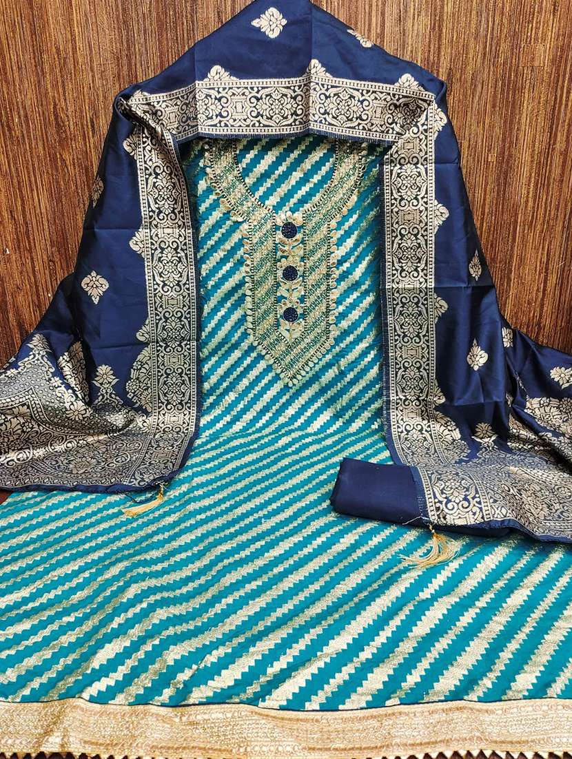 women self design embroidered unstitched suit set - 22100832 - Standard Image - 2