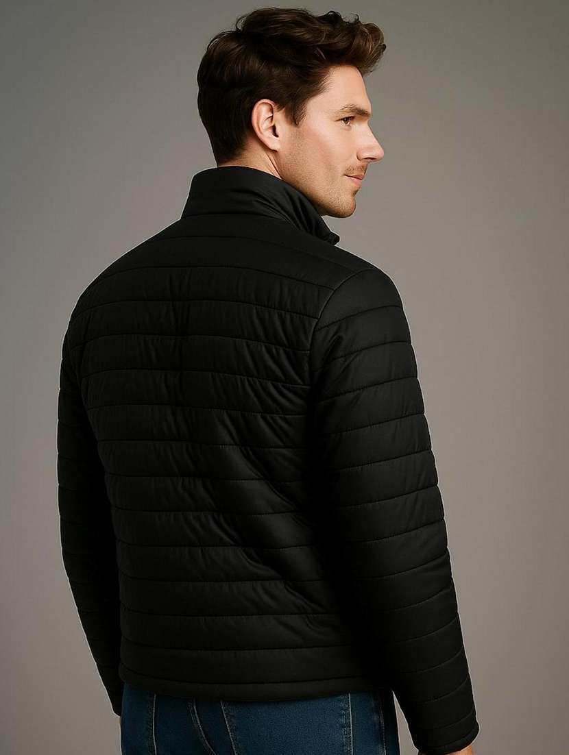 black polyester quilted & puffer jacket - 22100867 -  Standard Image - 2