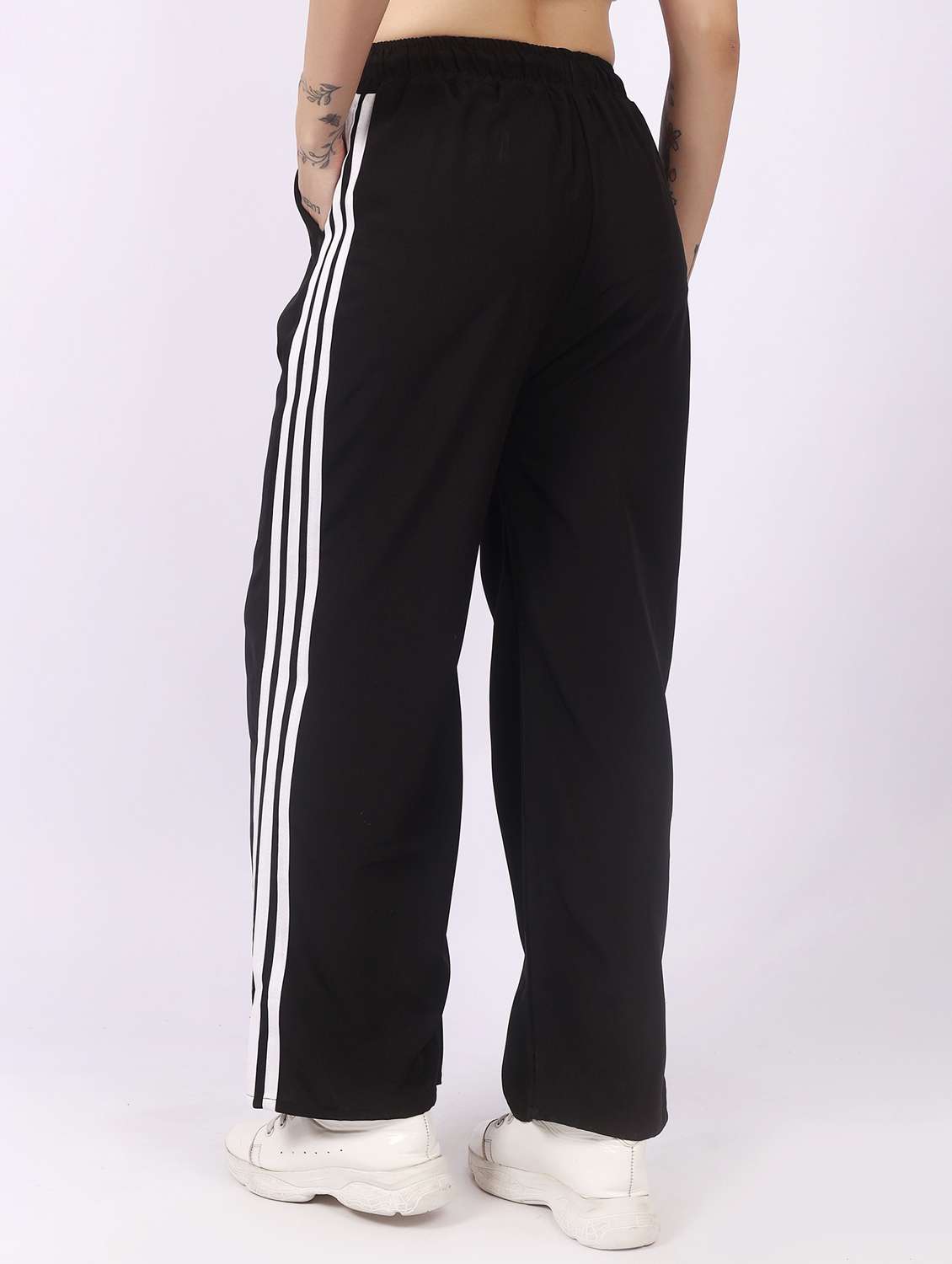 black polyester regular track pants - 22100913 - Standard Image - 2