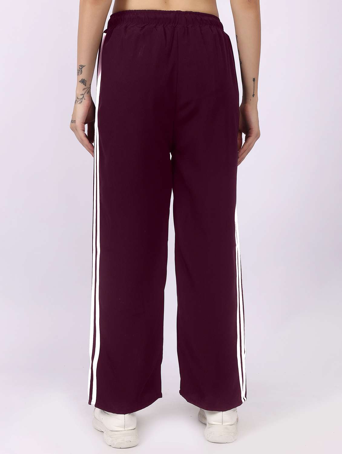 burgundy polyester regular track pants - 22100919 - Standard Image - 2