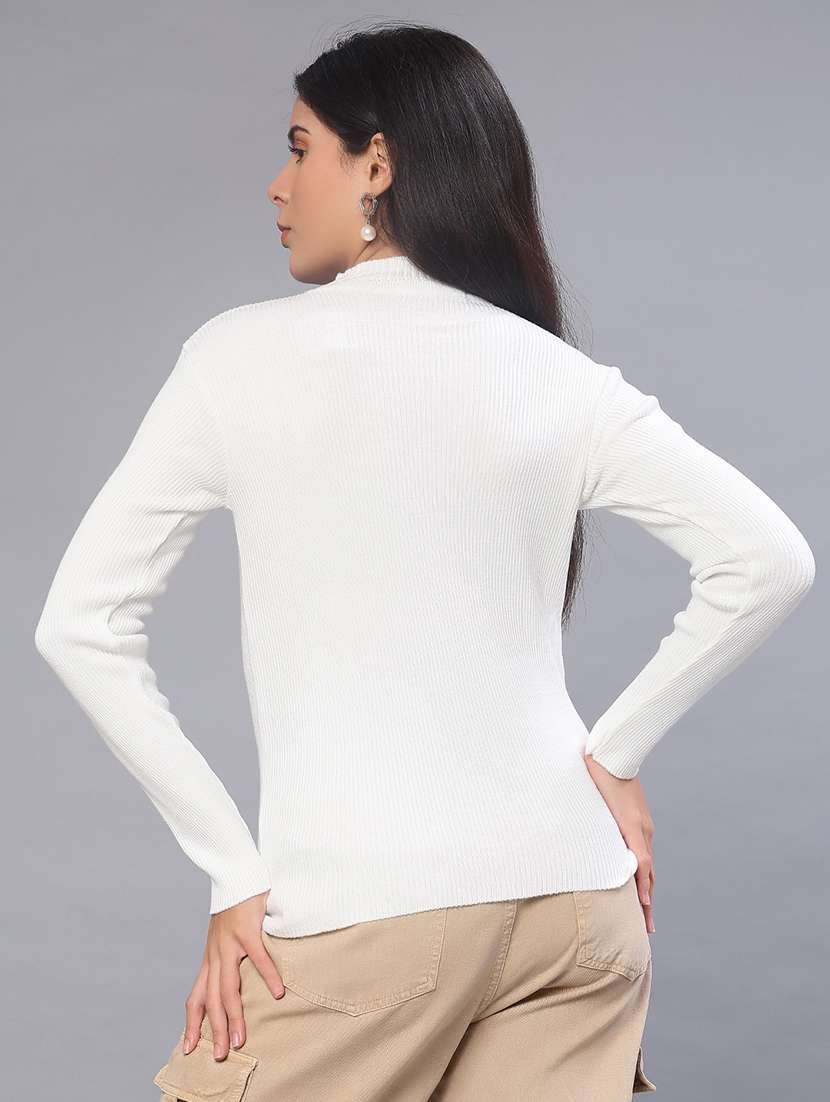 women solid long sleeve pullover - 22101025 -  Standard Image - 2