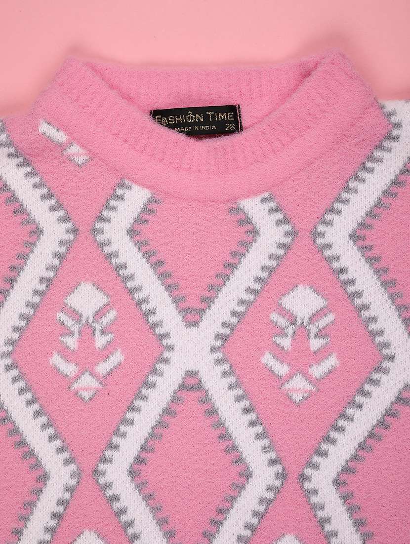 girls self designed long sleeve sweater - 22101056 -  Standard Image - 2