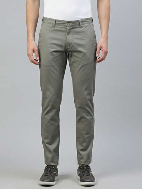 men solid mid rise sim fit chinos