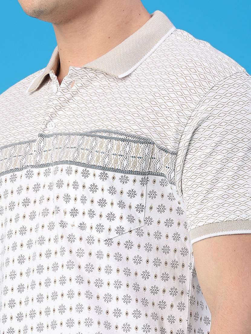 men printed short sleeve regular fit polo t-shirt - 22101152 -  Standard Image - 2