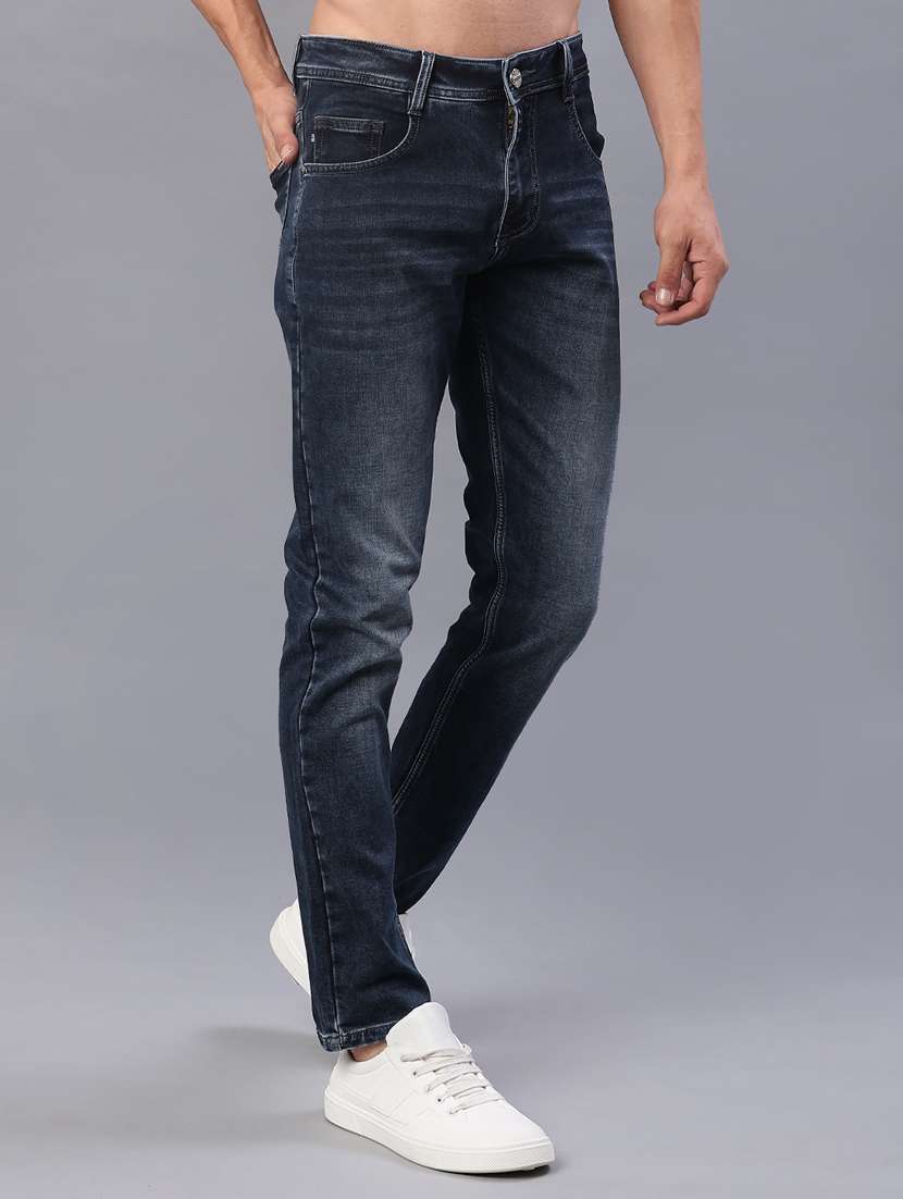 men solid mid rise slim fit jeans - 22101230 -  Standard Image - 2