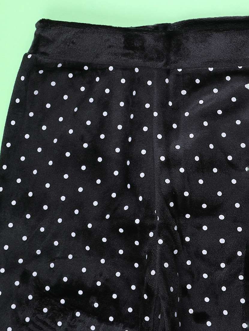 girls polka dot mid rise winterwear leggings - 22101302 -  Standard Image - 2