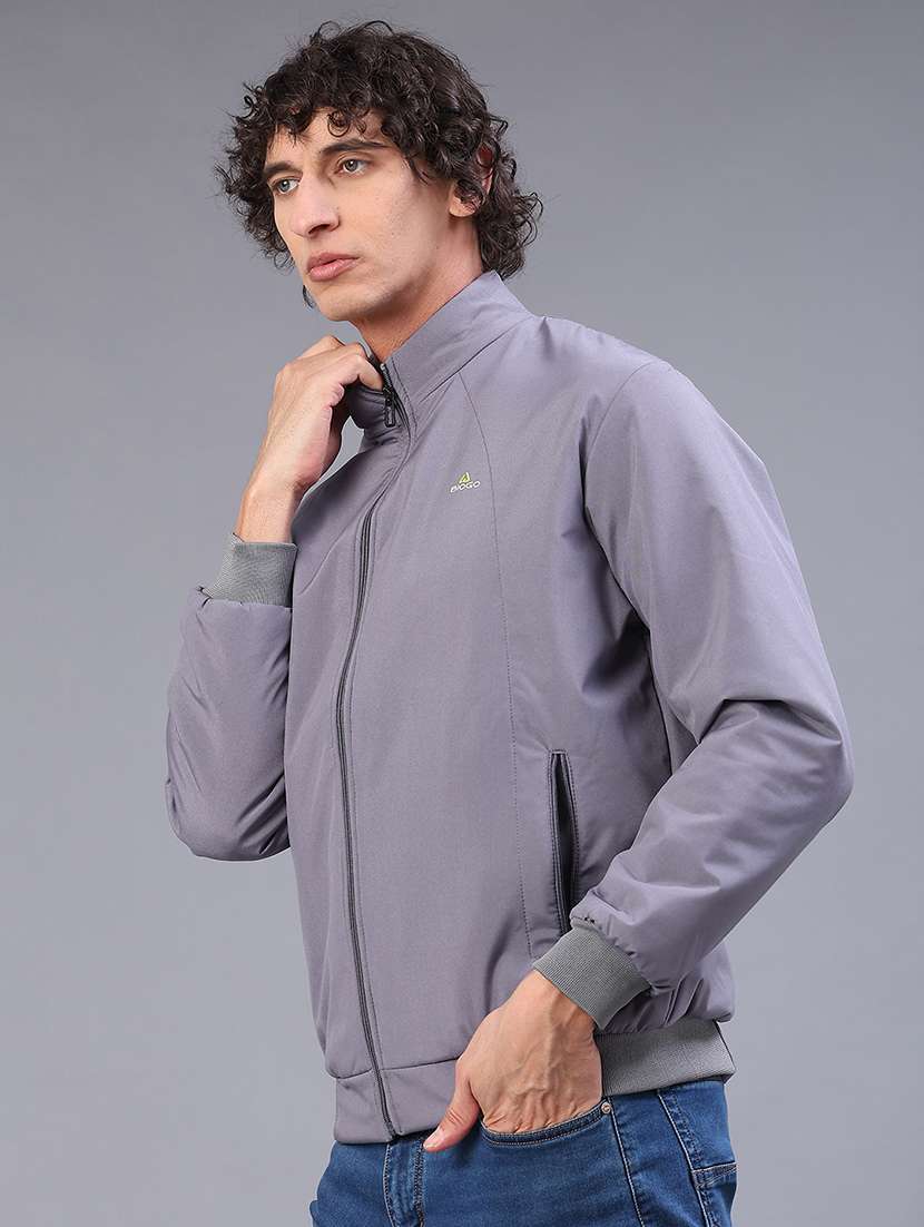 men solid long sleeve lightweight bomber jacket - 22101330 -  Standard Image - 2