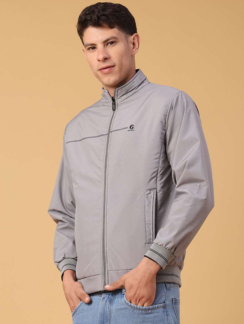 men solid long sleeve bomber jacket - 22101333 -  Standard Image - 2
