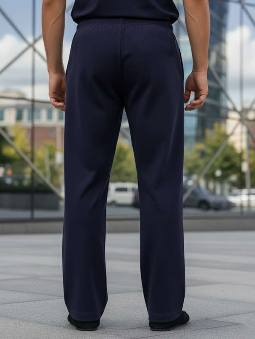 men solid mid rise full length track pant - 22101339 -  Standard Image - 2