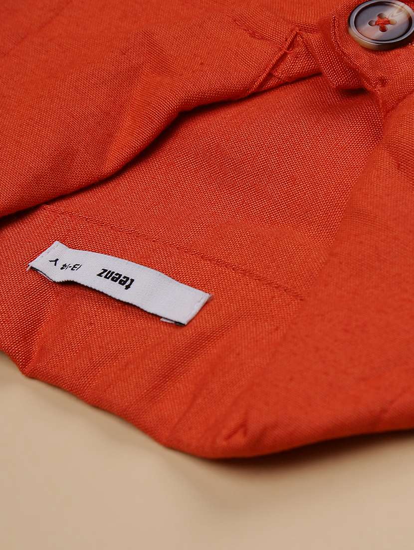 girls solid bell sleeve collared shirt - 22101354 -  Standard Image - 2