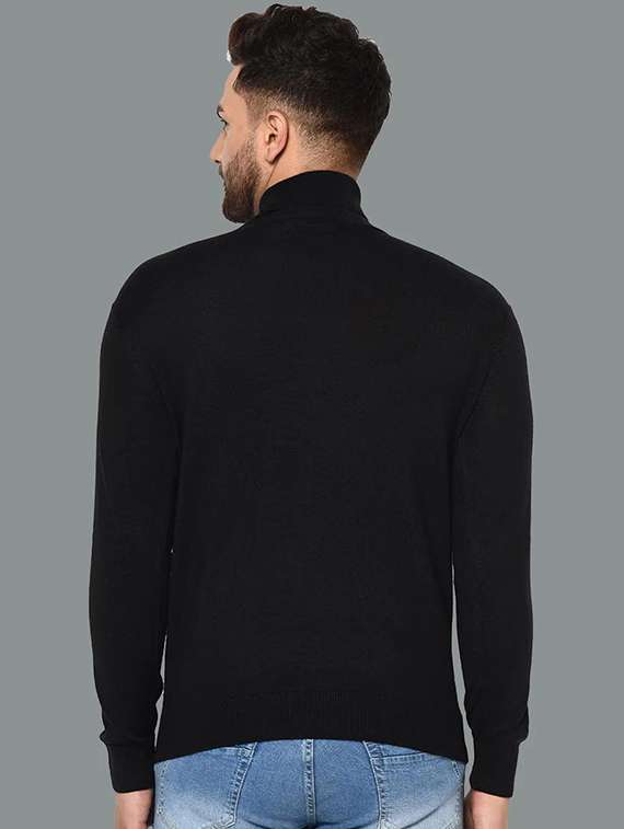men solid long sleeve slim fit pullover - 22101425 -  Standard Image - 2
