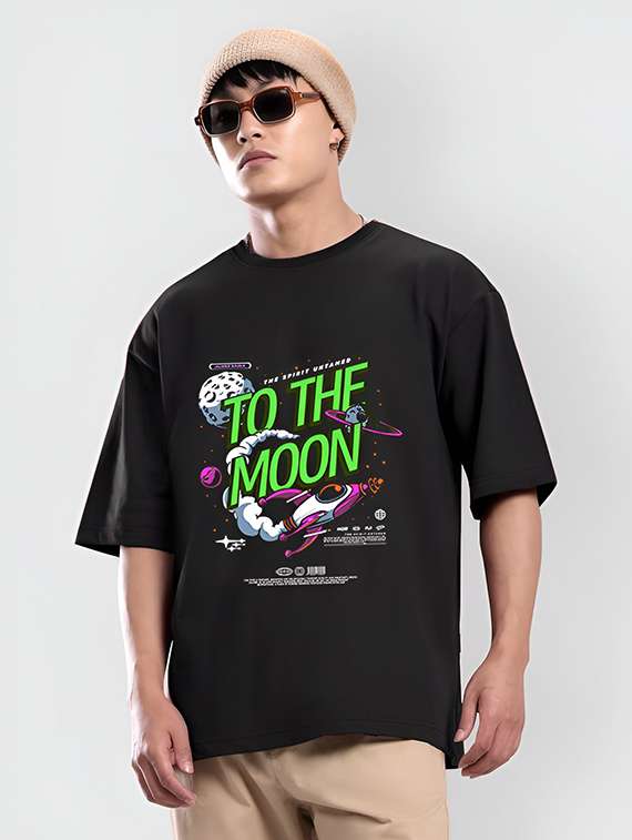 men front print short sleeve oversized t-shirt