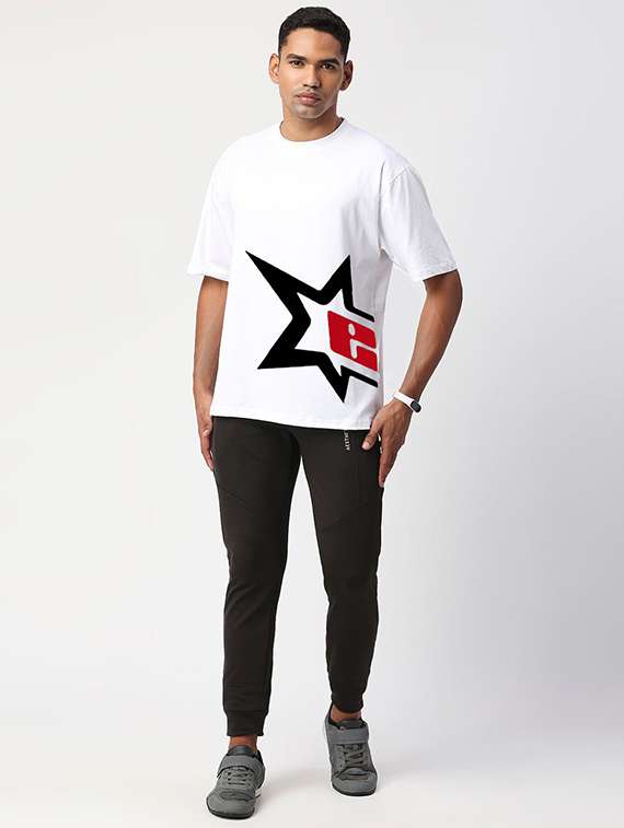 men front print short sleeve oversized t-shirt - 22101453 -  Standard Image - 2