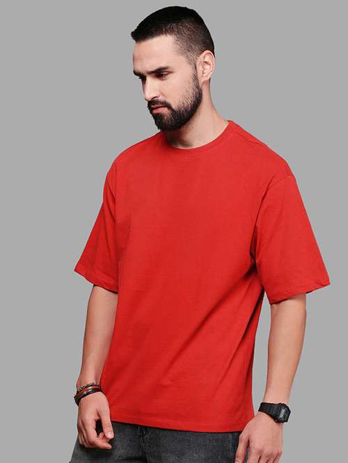 men solid short sleeve oversized t-shirt - 22101457 -  Standard Image - 0