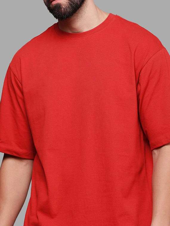 men solid short sleeve oversized t-shirt - 22101457 -  Standard Image - 2