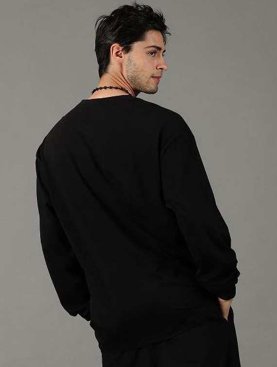 men pack of 2 solid long sleeve oversized t-shirt - 22101460 -  Standard Image - 2