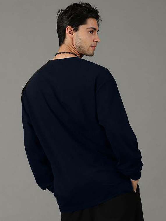 men pack of 2 solid long sleeve oversized t-shirt - 22101462 -  Standard Image - 2