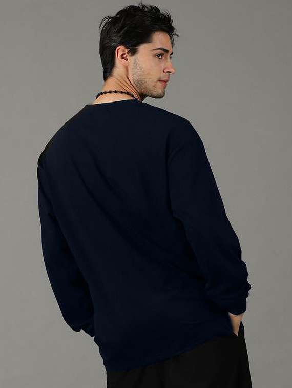 men pack of 2 solid long sleeve oversized t-shirt - 22101463 -  Standard Image - 2