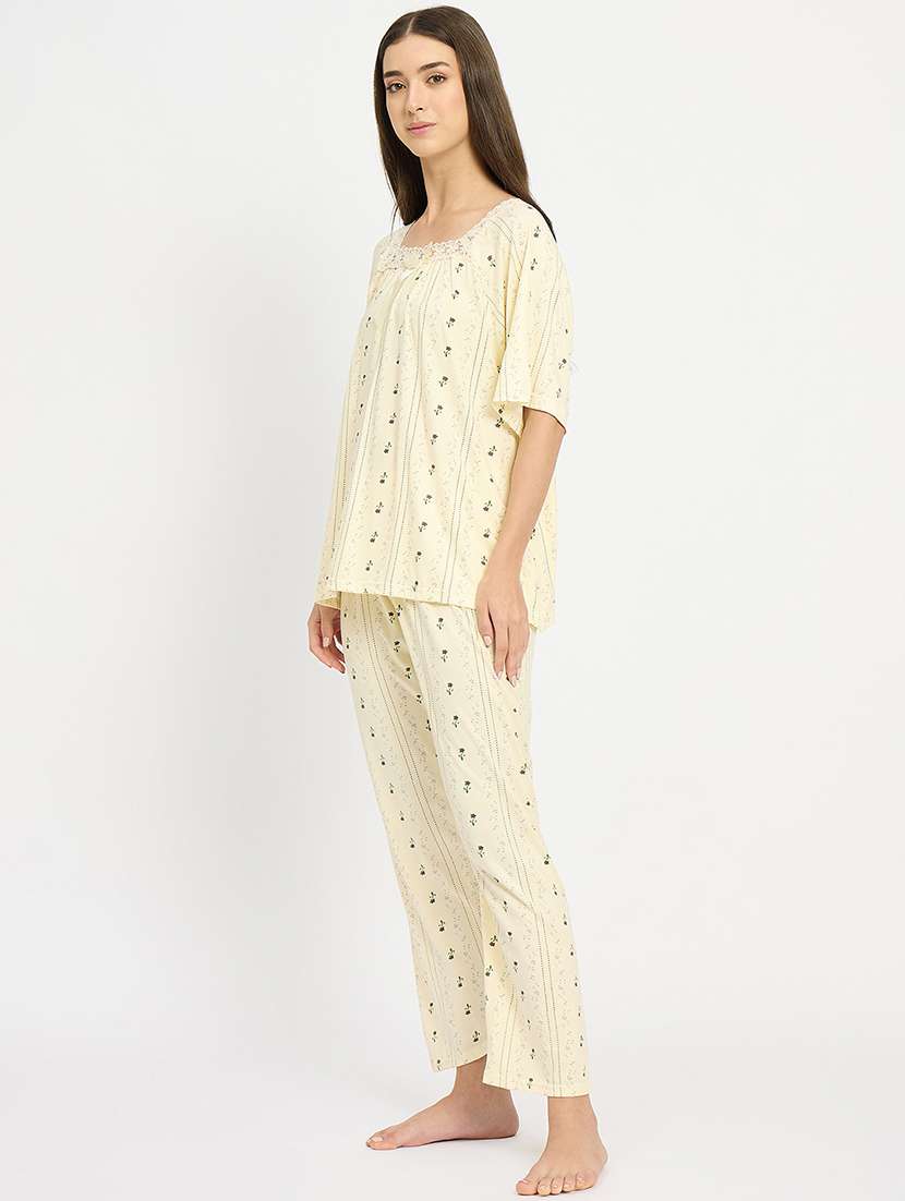 women printed nightwear pyjama set - 22101512 -  Standard Image - 2