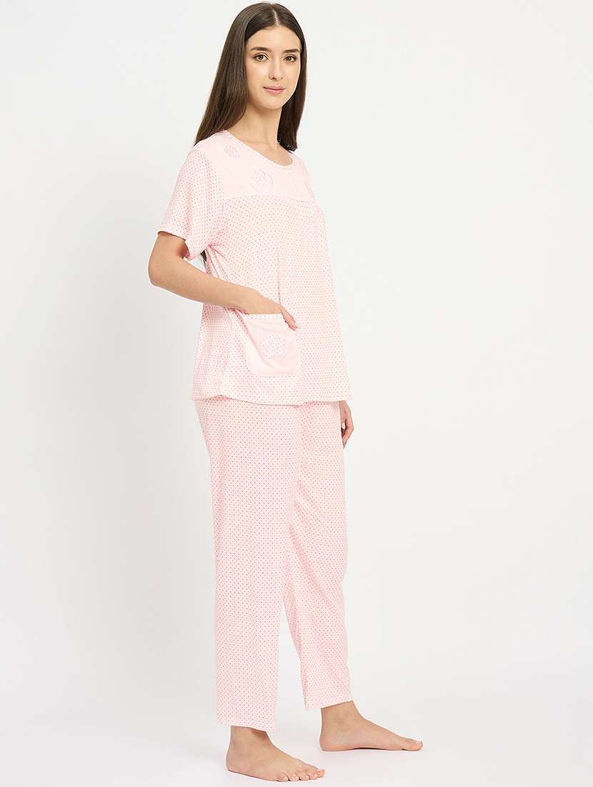 women printed nightwear pyjama set - 22101514 -  Standard Image - 2