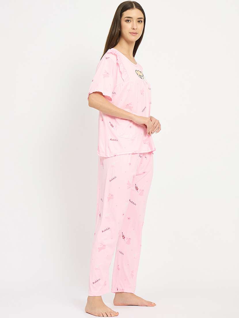 women printed nightwear pyjama set - 22101516 -  Standard Image - 2