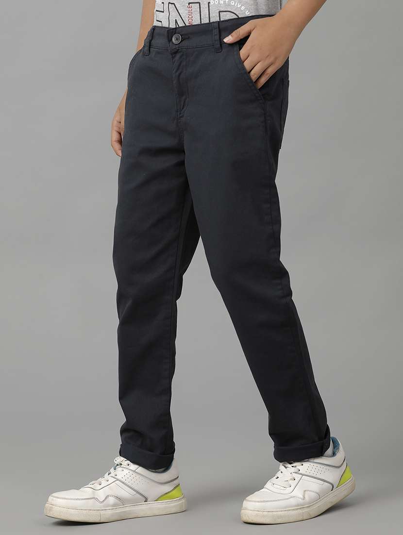 boys solid mid rise chinos - 22101517 -  Standard Image - 2