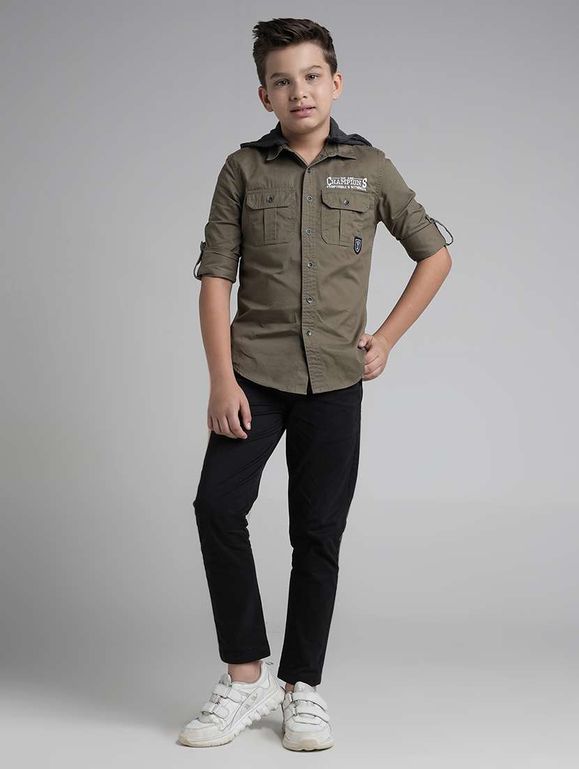 boys solid mid rise chinos - 22101519 - Standard Image - 2