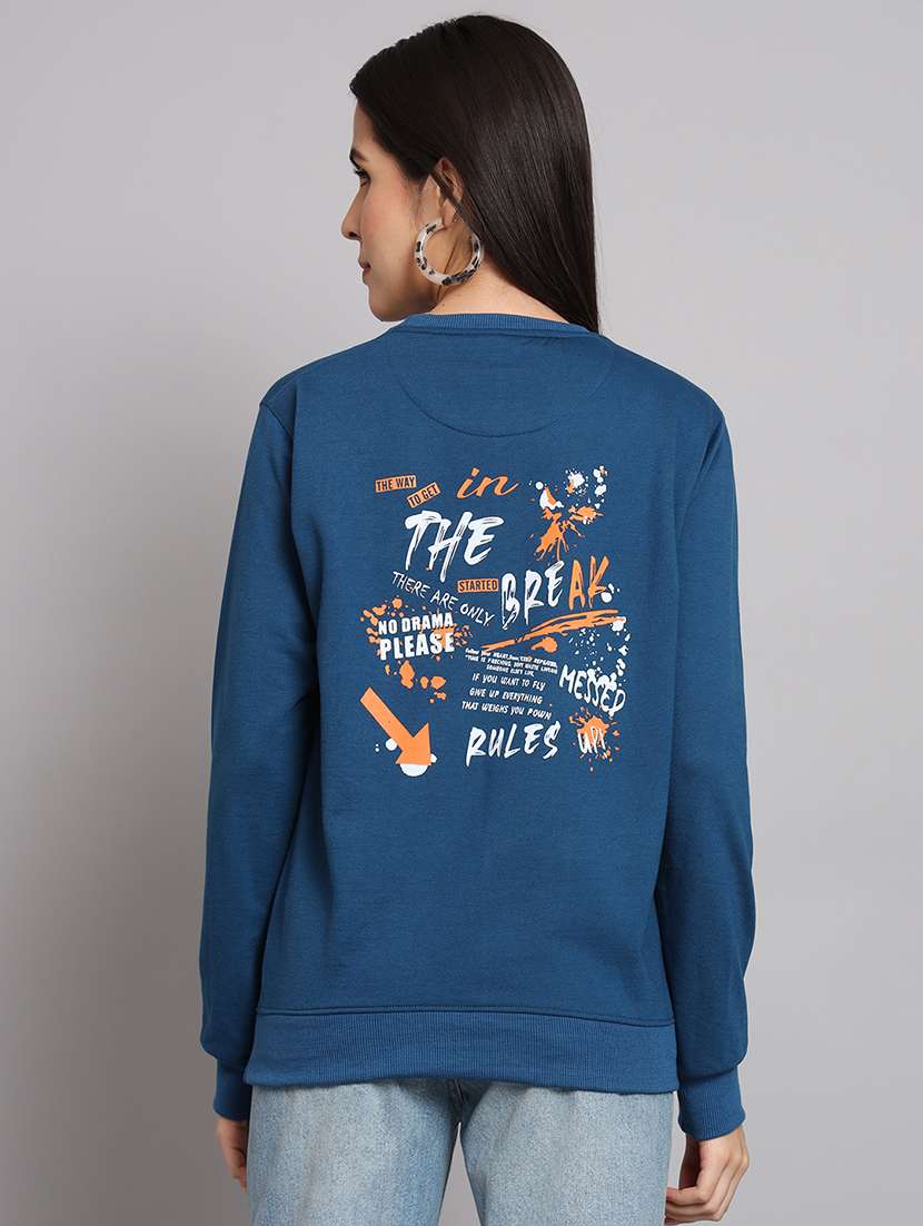 women printed round neck long sleeve sweatshirt - 22101609 - Standard Image - 2