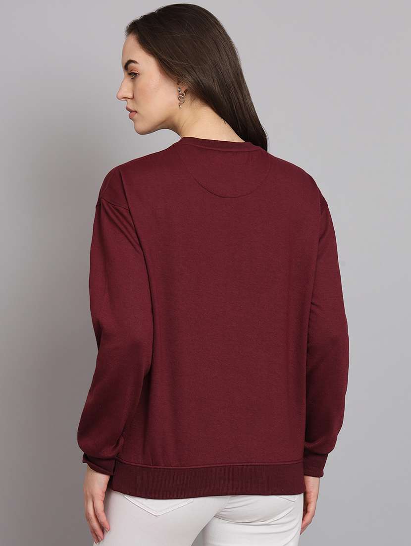 women tapered round neck long sleeve sweatshirt - 22101621 -  Standard Image - 2