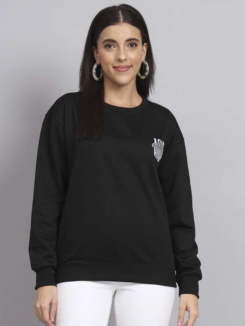 women printed round neck long sleeve sweatshirt - 22101629 -  Standard Image - 2