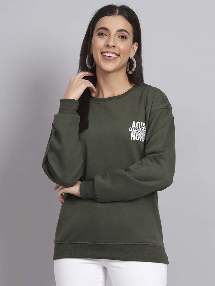 women printed round neck long sleeve sweatshirt - 22101632 - Standard Image - 2