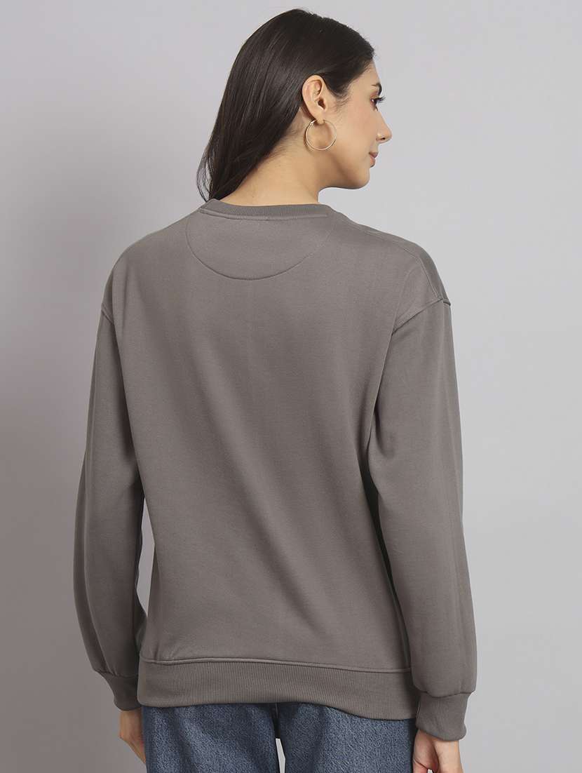 women printed round neck long sleeve sweatshirt - 22101637 -  Standard Image - 2