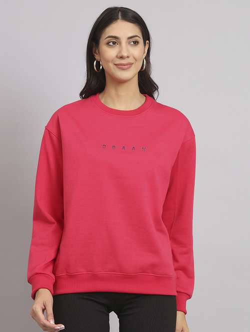women solid round neck long sleeve sweatshirt - 22101639 -  Standard Image - 0