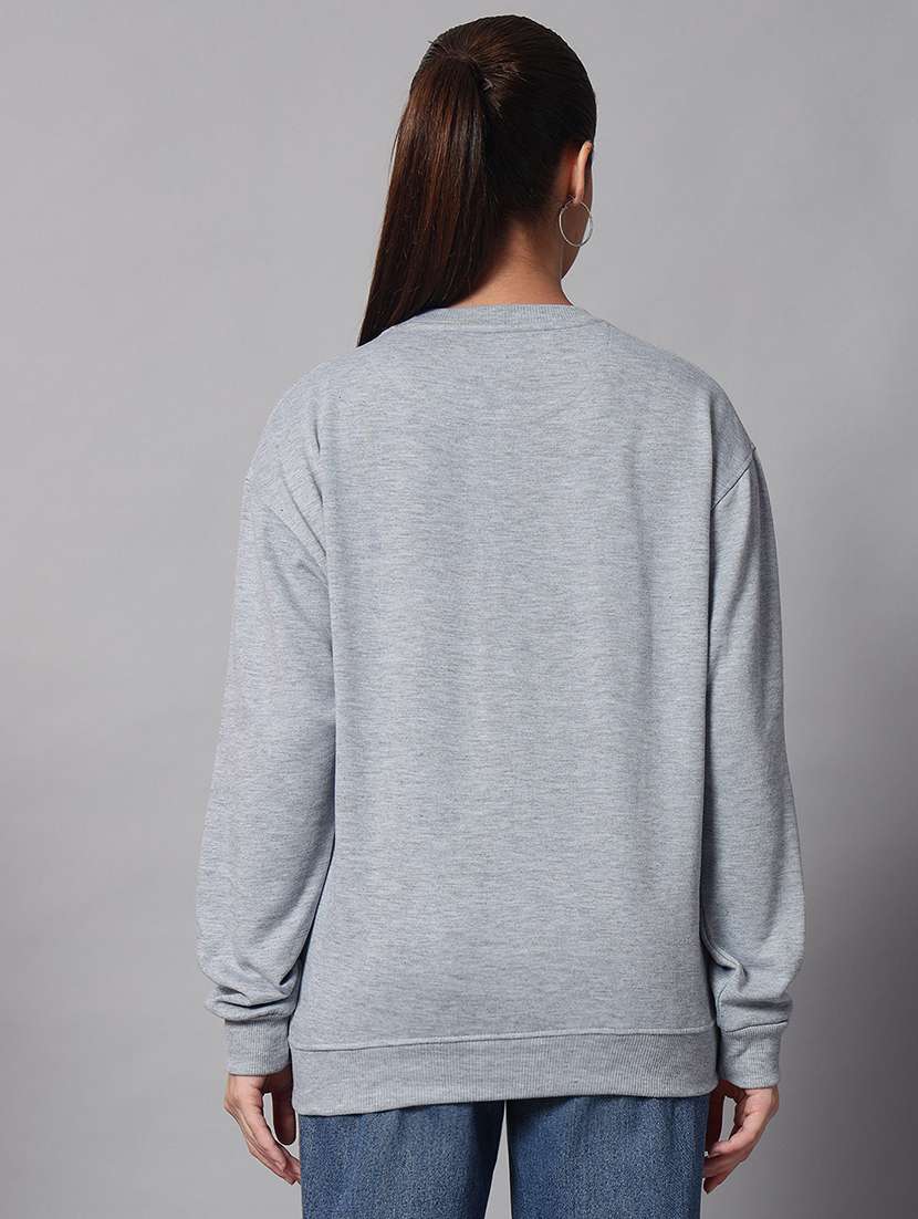 women printed round neck long sleeve sweatshirt - 22101643 - Standard Image - 2