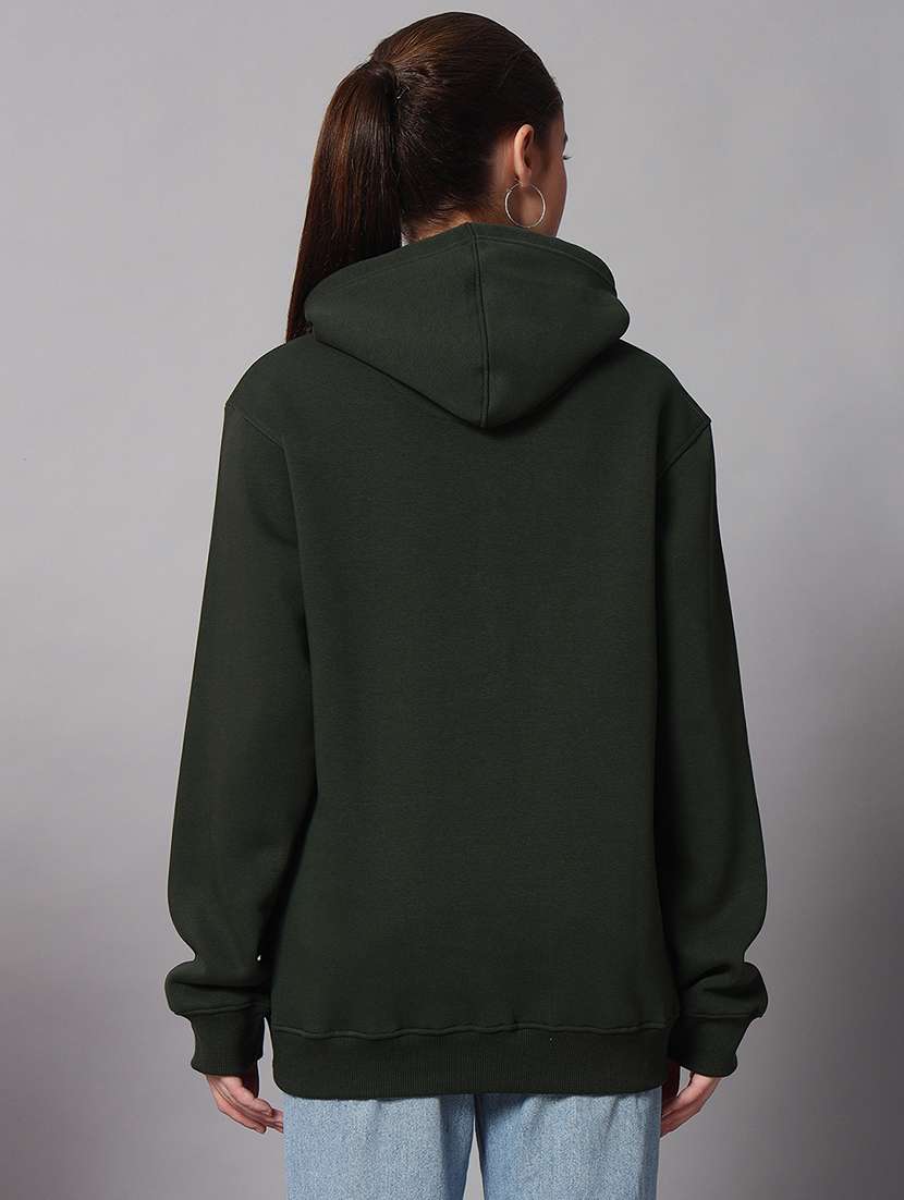 women solid long sleeve hooded sweatshirt - 22101645 -  Standard Image - 2