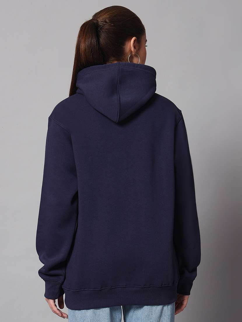 women solid long sleeve hooded sweatshirt - 22101649 -  Standard Image - 2